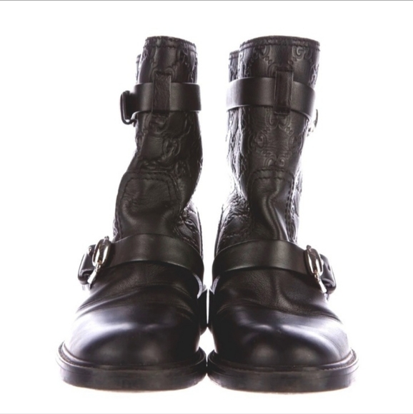 GUCCI GG Black Guccissima Leather
Ankle Moto Boots Size 39/8.5-9. VGUC 🔥 - Picture 2 of 11
